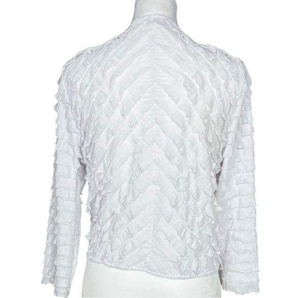 Vintage Y2K White Ruffle Tie Front Top Bolero. Size Large. Fairy, Whimsical - Picture 4 of 7